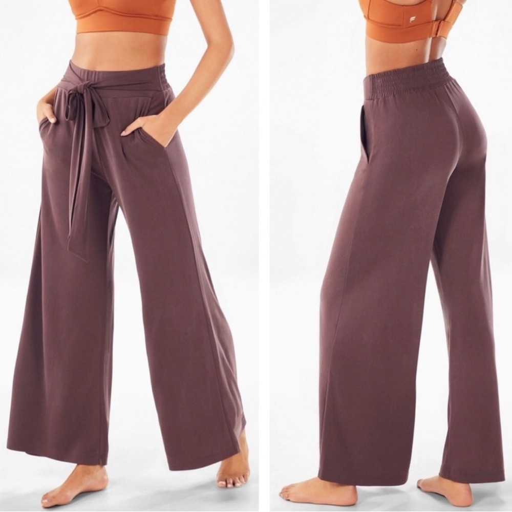 Fabletics Chris Washed Tricot Wide Leg Pant Women Size Small